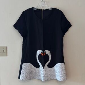 Black and White Swan Mini Dress